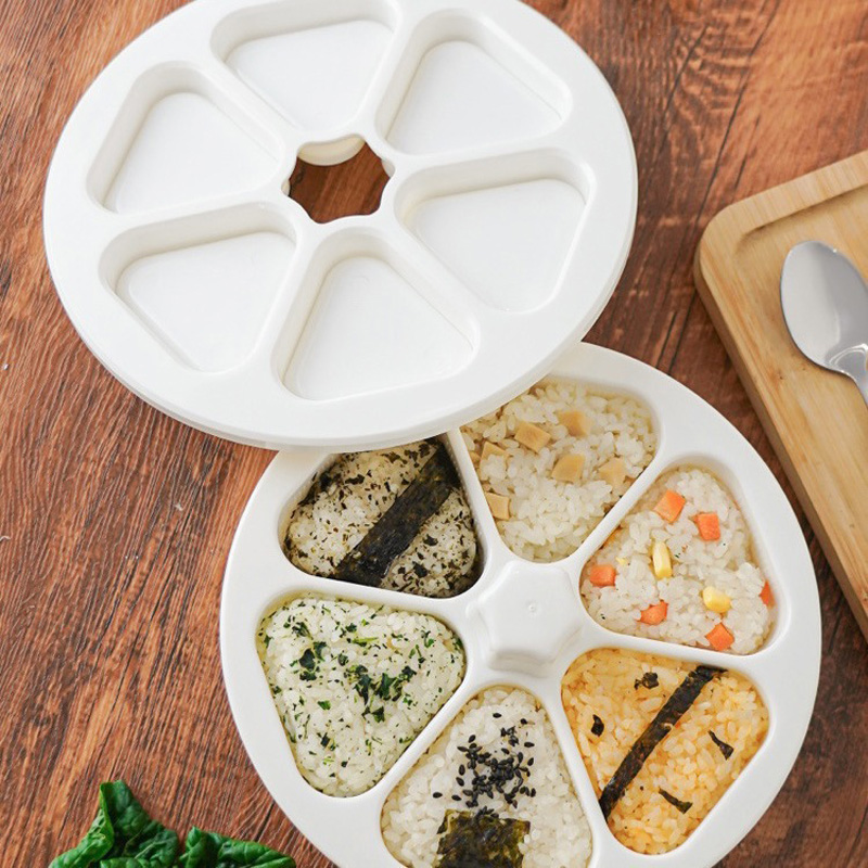 Sushi Making Kit - 6 in 1寿司メーカーボックスおにぎり型三角寿司型ご飯ボール型プレス製造保存寿司ランチ弁当