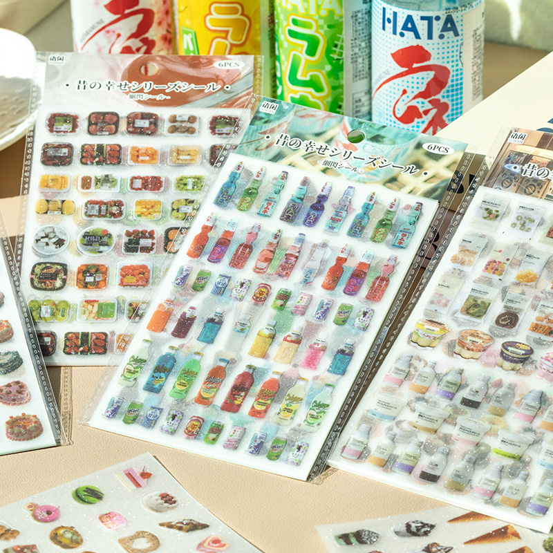 Japanese Snacks - 6 枚かわいいケーキスナックテーマステッカー創造性粘着 DIY 防水装飾日記スクラップブッキング素材
