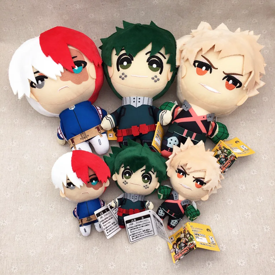 Furoshiki - アニメ「僕のヒーローアカデミア」のぬいぐるみ。高さ15～27cm。イズク・ミドリヤ、カツキ・バクゴウ、ショウトウ・トドロキのキャラクター。子供向けのプレゼントに最適。