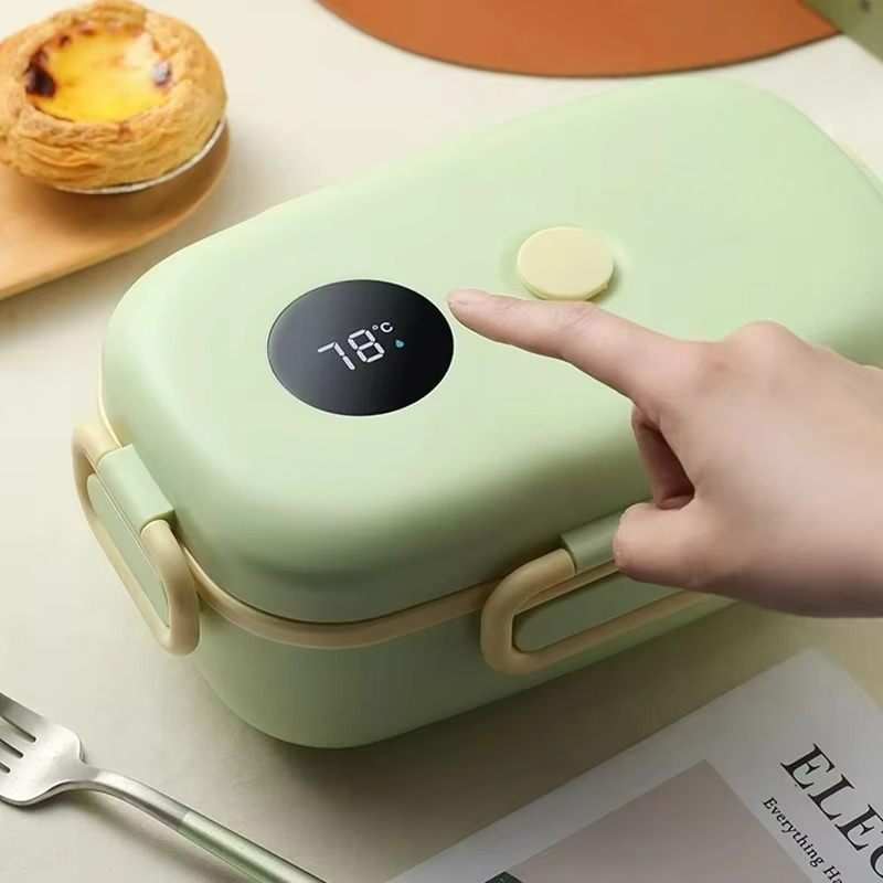 Bento Box - 男女兼用、子供向けの新しい断熱ランチボックス。温度表示機能付きで、スマートな使い心地。プラスチック製の弁当箱。