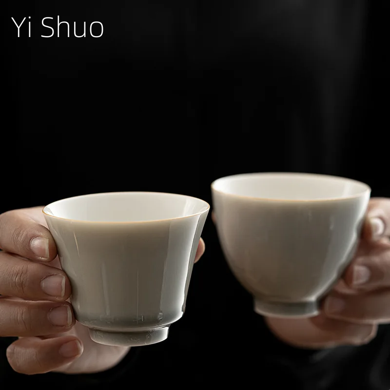 アイスグレー釉薬カップ和風ハンドメイドセラミックカップホーム - Japanese Pottery のレビューと価格