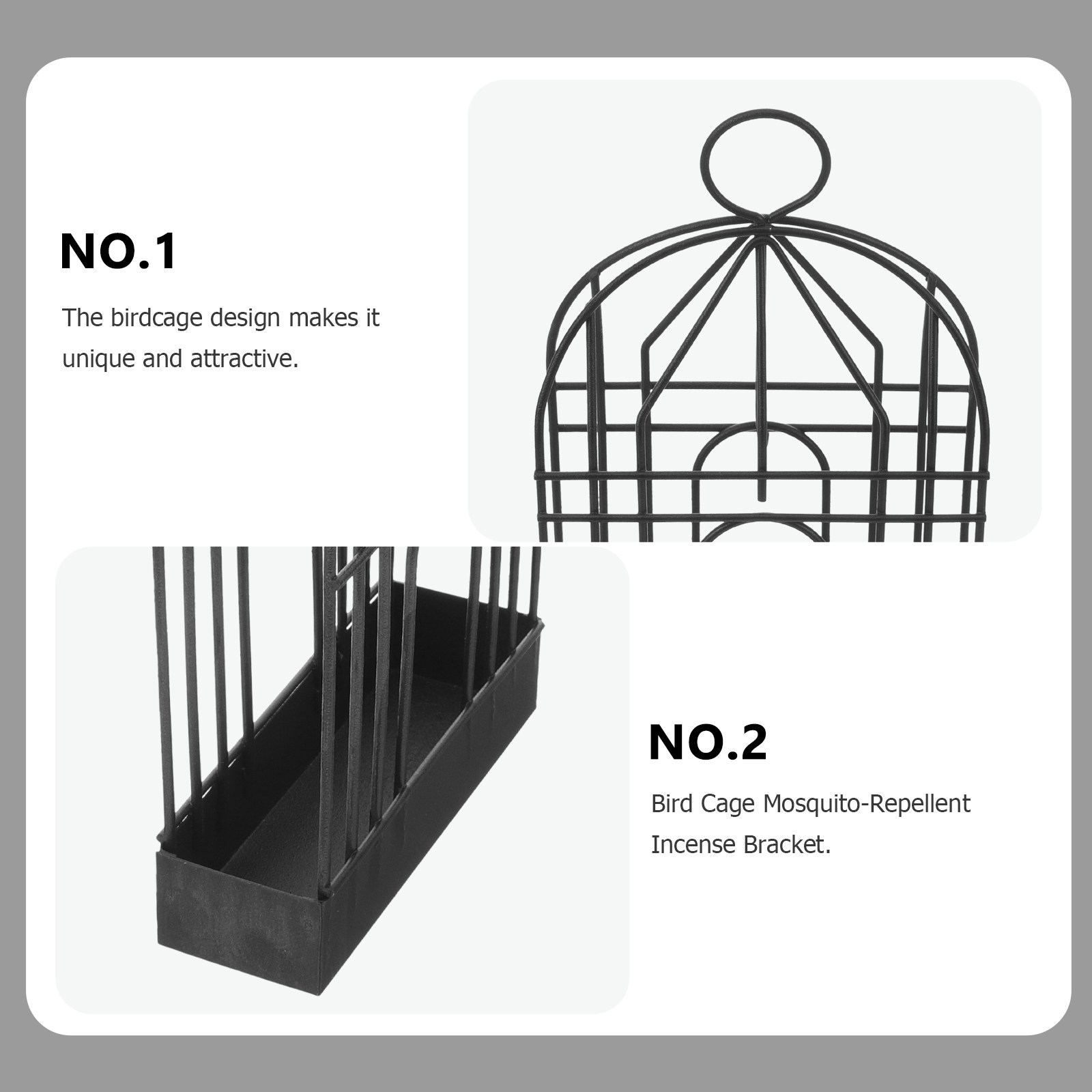黒色のレトロ調アイアン製鳥かご型香立て。家庭用、寝室、リビン - Incense Holder のレビューと価格