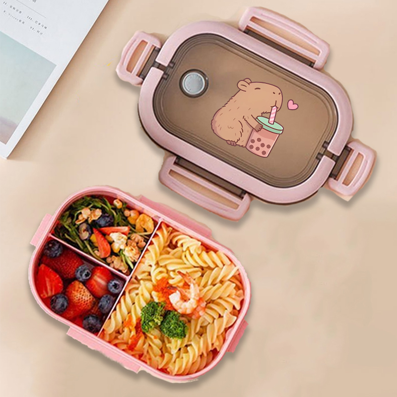 カピバラ弁当箱アニメ動物プリント食品保存容器子供学校ピクニッ - Bento Box のレビューと価格