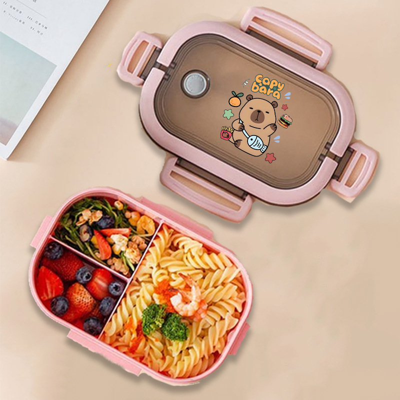 カピバラ弁当箱アニメ動物プリント食品保存容器子供学校ピクニッ - Bento Box のレビューと価格