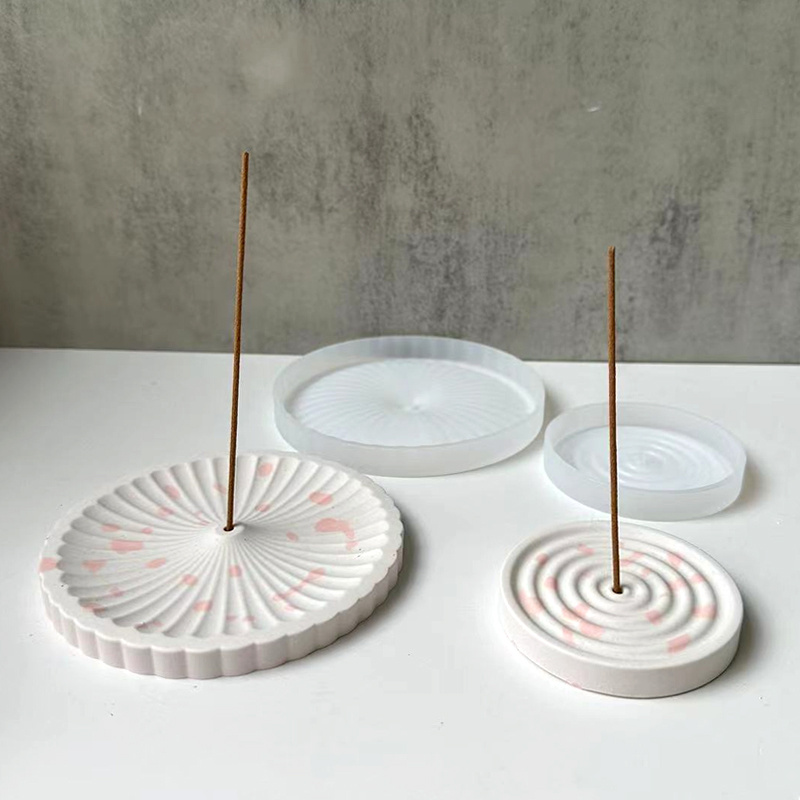 1つのシリコン製お香立て型、DIY円形模様のお香立て、セメン - Incense Holder のレビューと価格
