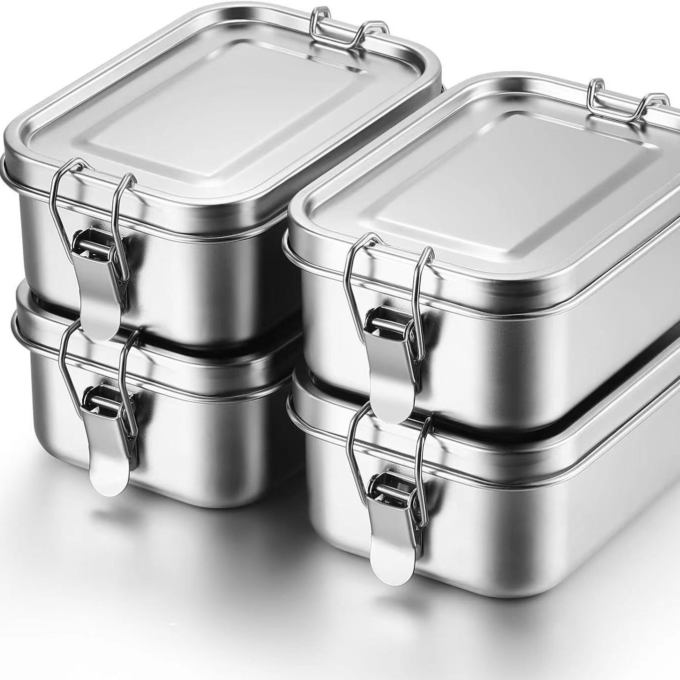 耐久性のあるステンレス製弁当箱 大容量 正方形ランチボックス - Bento Box のレビューと価格