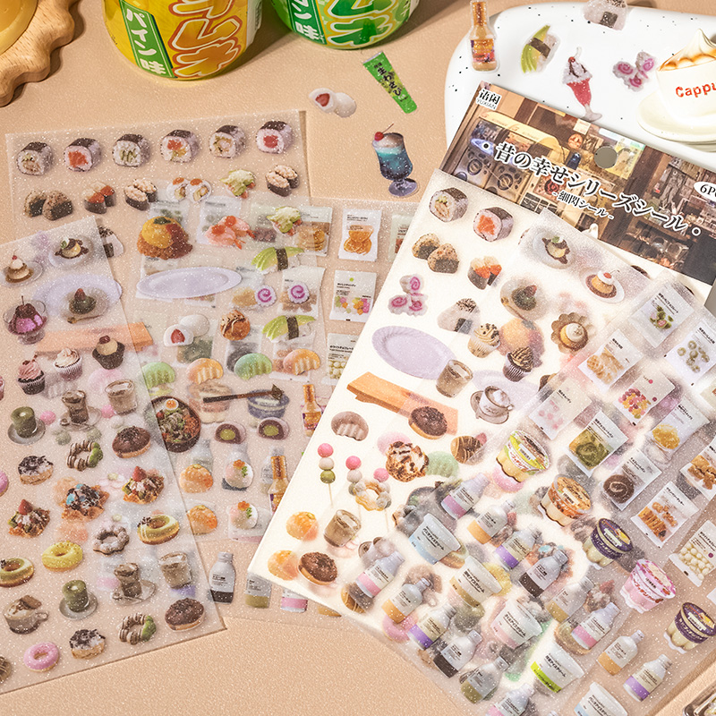 6 枚かわいいケーキスナックテーマステッカー創造性粘着 DI - Japanese Snacks のレビューと価格