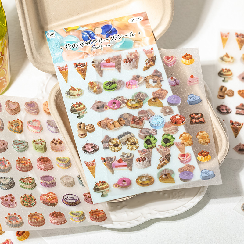 6 枚かわいいケーキスナックテーマステッカー創造性粘着 DI - Japanese Snacks のレビューと価格