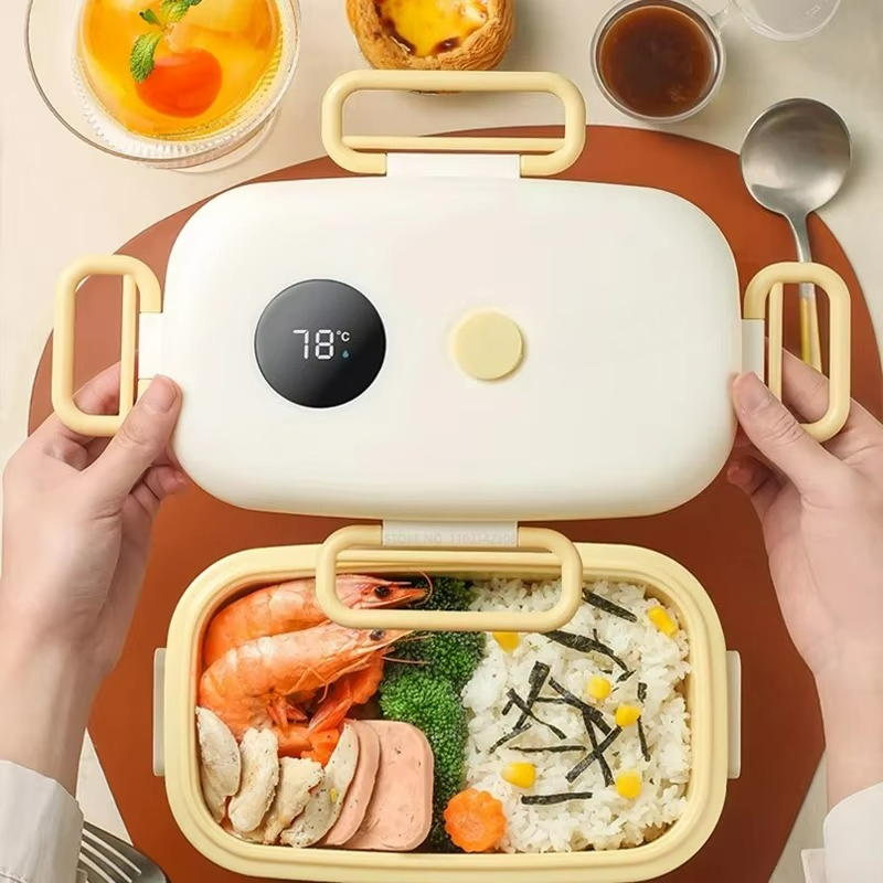 男女兼用、子供向けの新しい断熱ランチボックス。温度表示機能付 - Bento Box のレビューと価格